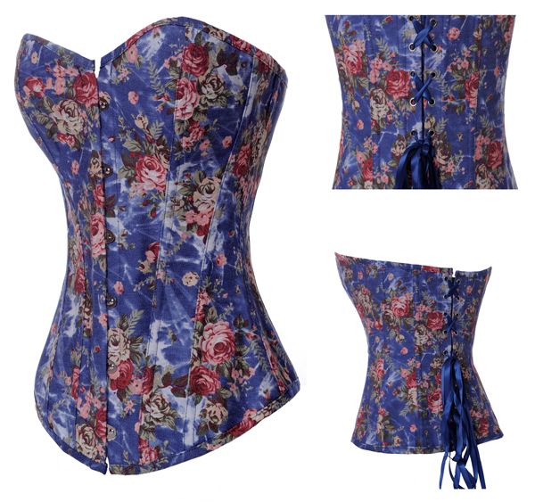 Corset Azul Floral