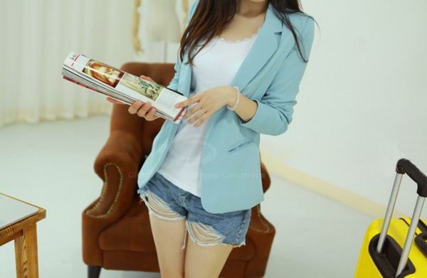 Blazer Azul Claro Pronta Entrega