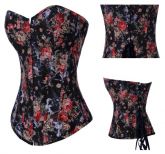 Corset Preto Floral